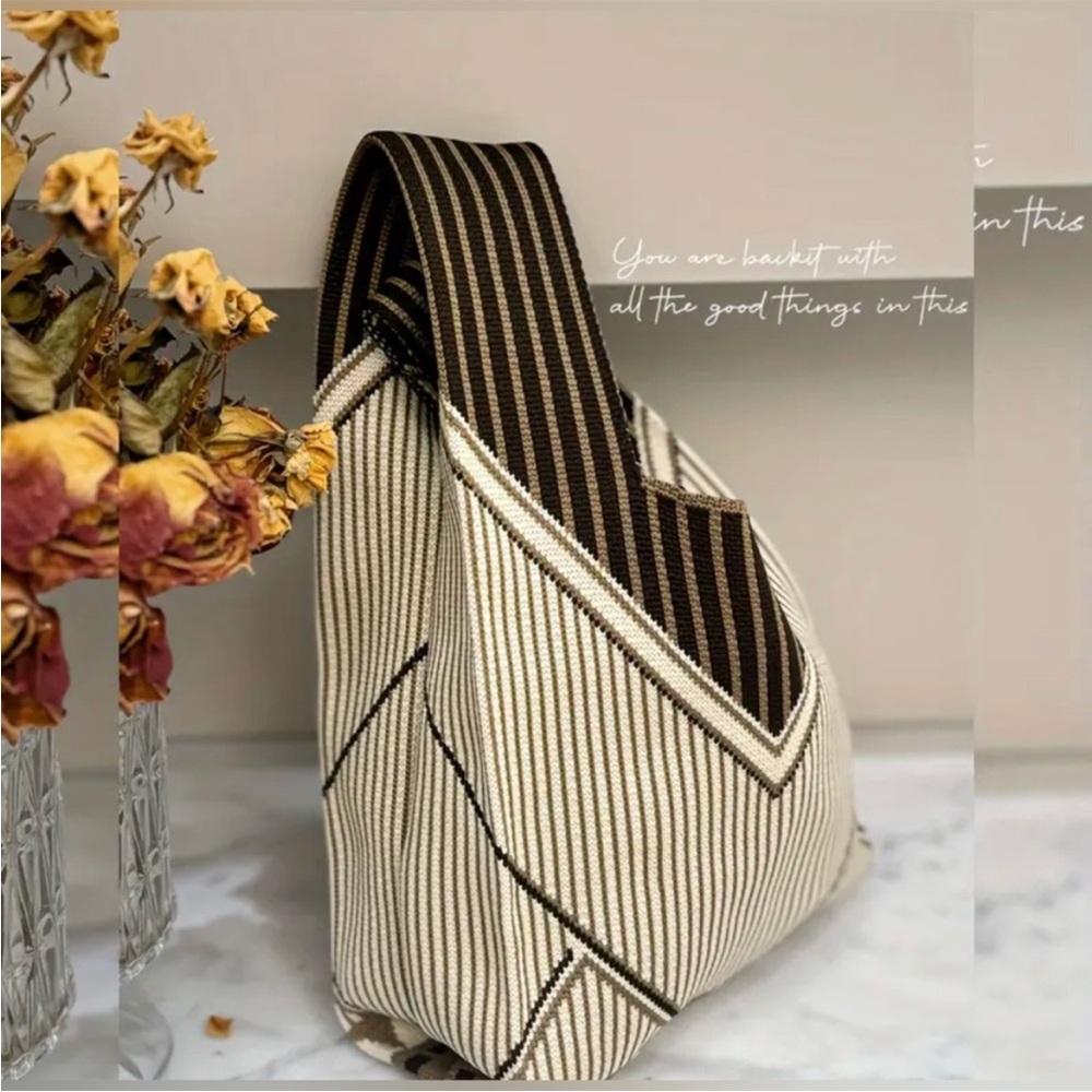 🆕 Boho Knitted Geometric Tote
